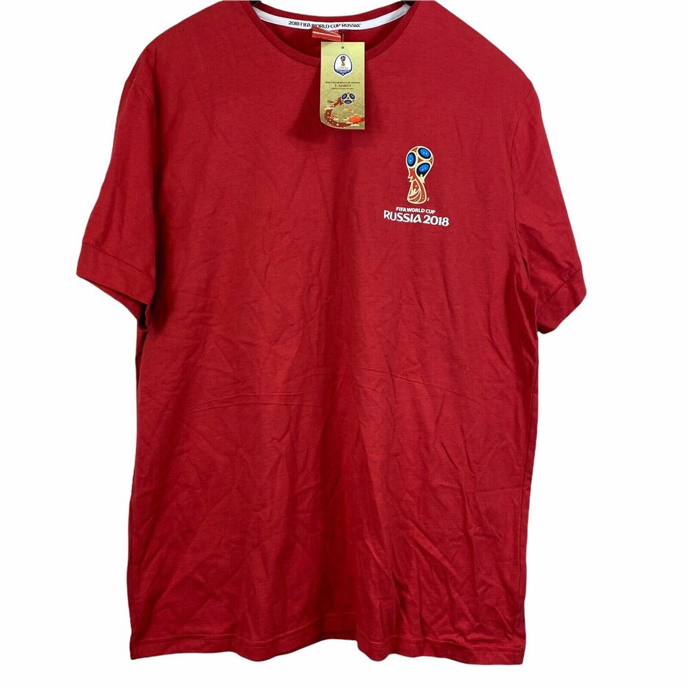 FIFA World Cup Russia 2018 Short Sleeve Shirt Red Soccer Futbol Football